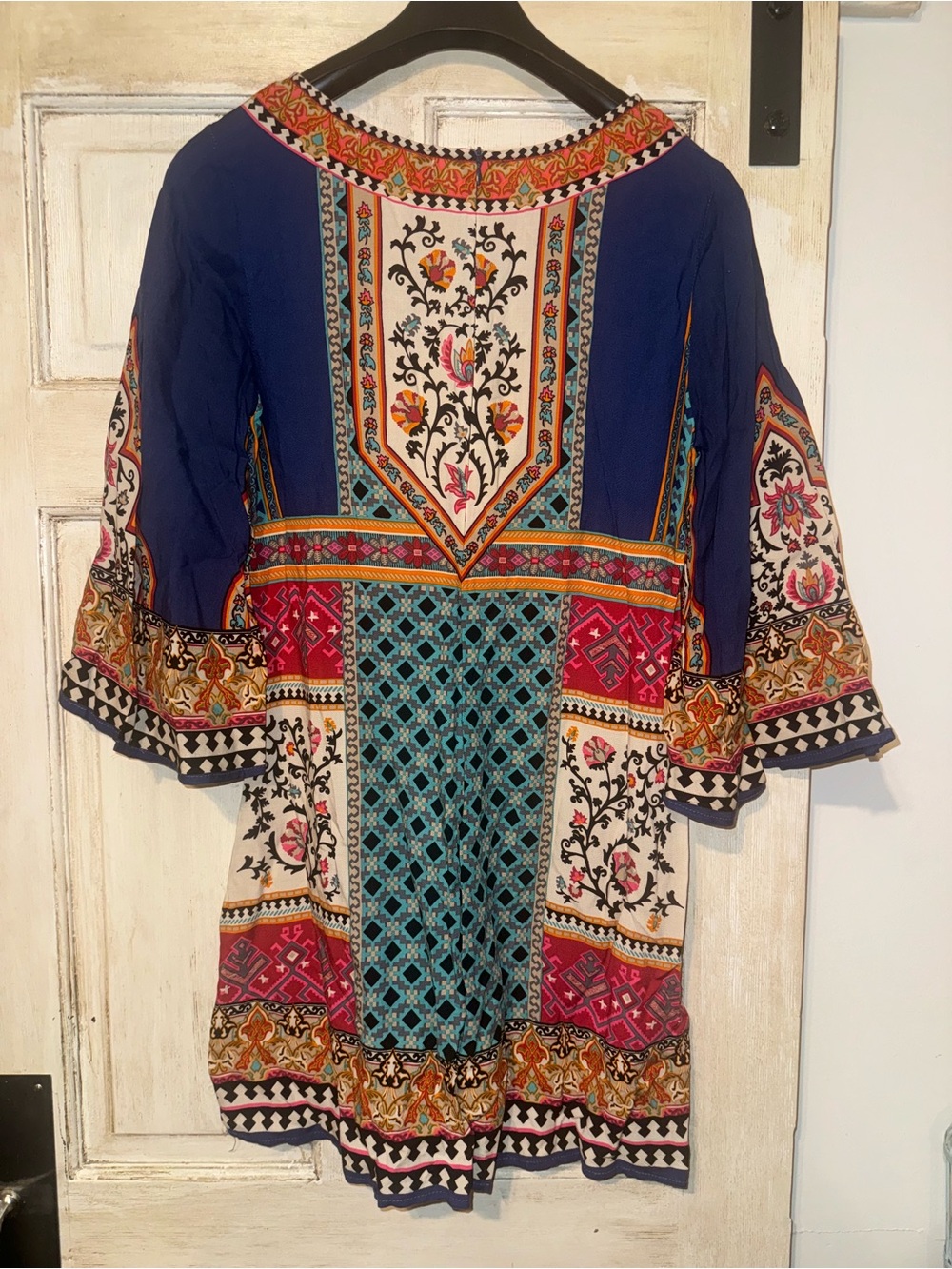 Flying Tomato Boho Multicolor Print Dress Size L 3/4 Sleeve - Picture 3 of 3